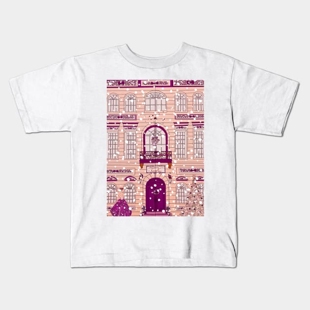 snowy Christmas in New York No. 2 Kids T-Shirt by asanaworld